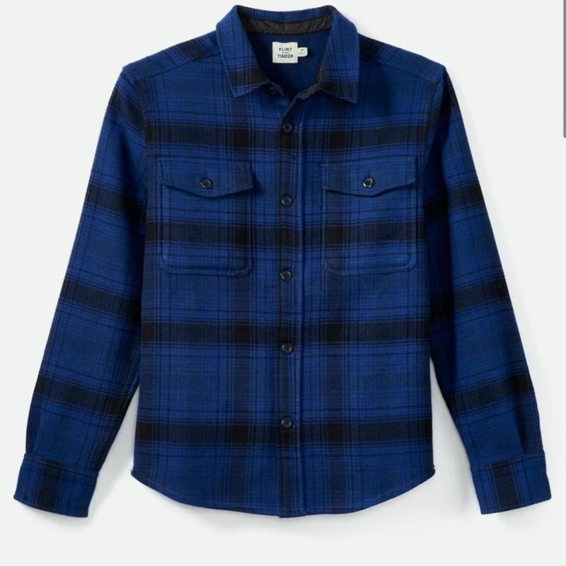 Flint And Tinder Expedition Flannel Shirt Jacket Navy Plaid