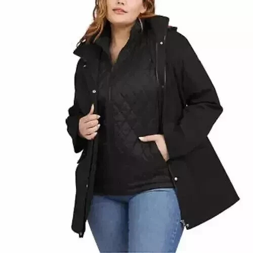 Lands' End Women's  3-in-1 Systems Jacket / Vest, Black,  Size  XL