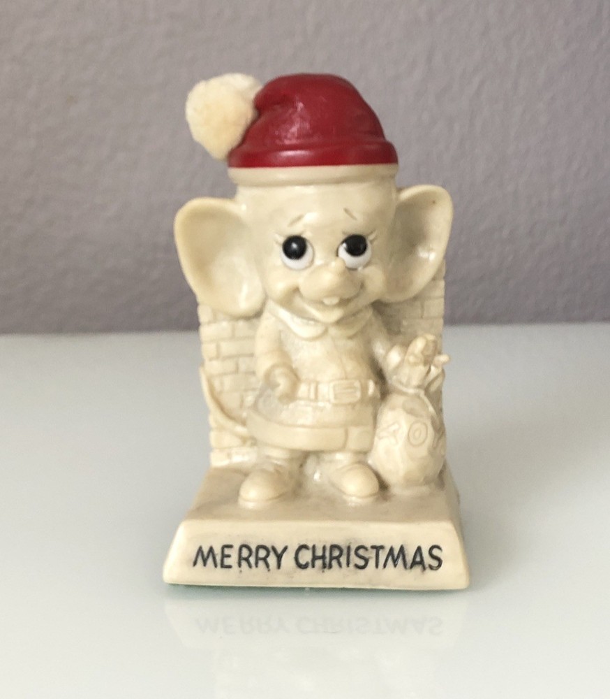 Russ Berrie & Wallace Berrie Merry Christmas Mouse Figurine Santa