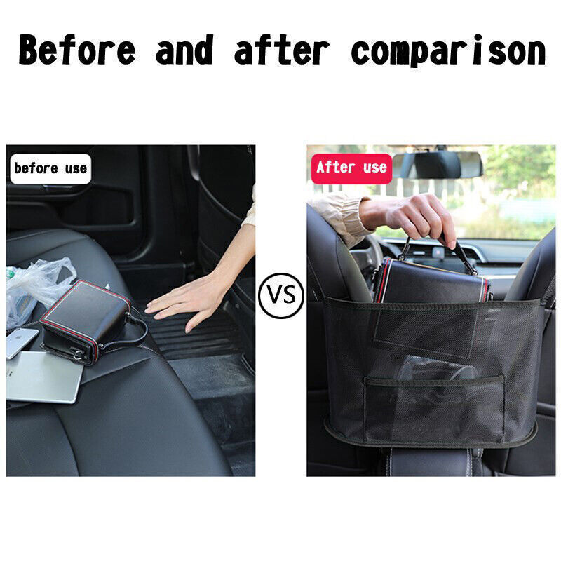 Car Net Pocket Handbag Holder Organizer Between Car Seat Side Storage Mesh US