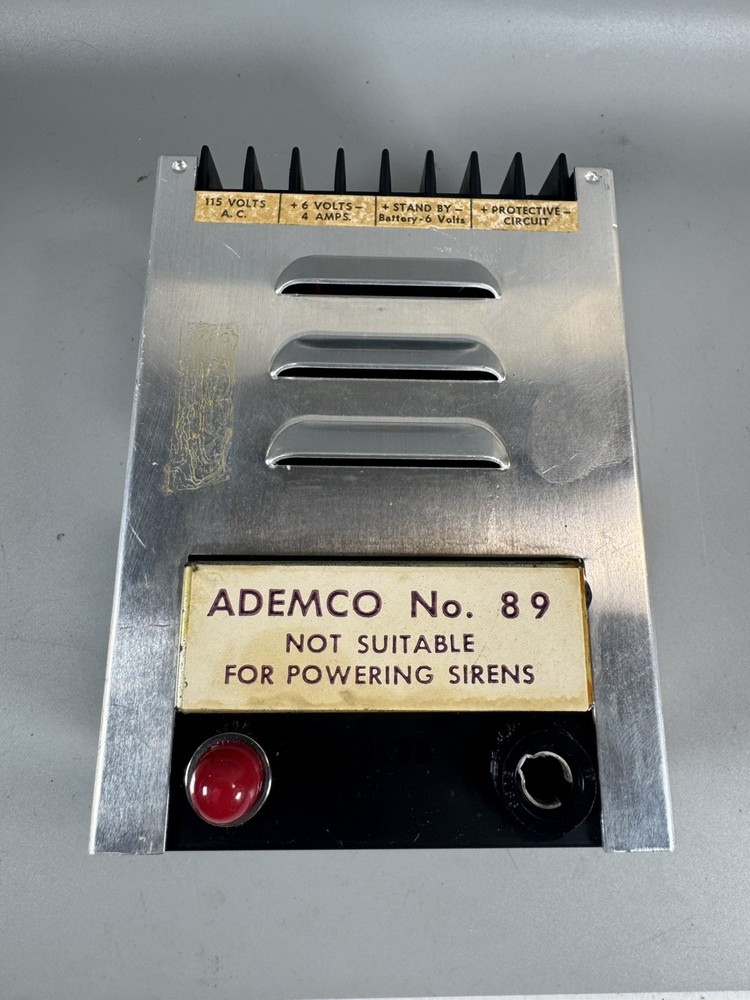 Ademco No. 89 Vintage Power Supply 6V 4A Untested Parts/Repair