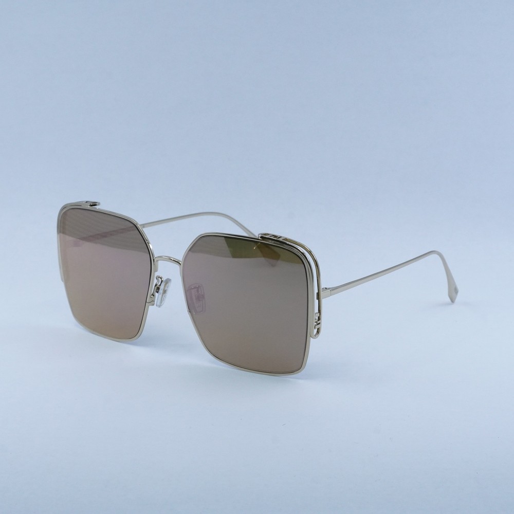 Fendi FE40038U Gold Rose Mirror Sunglasses 59-17-135 Authentic New