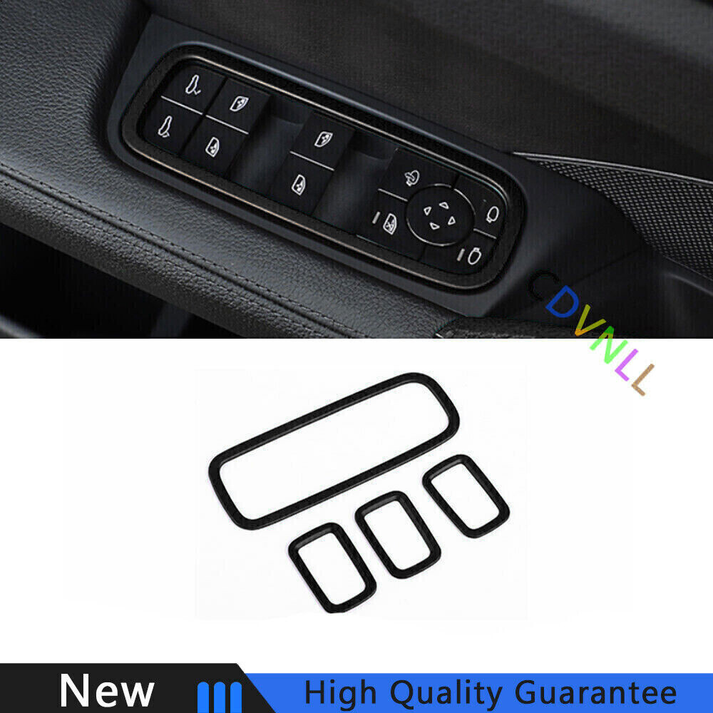 Car Door Window Lift Switch Cover Trim For Porsche Cayenne 2018-22 Bright Black