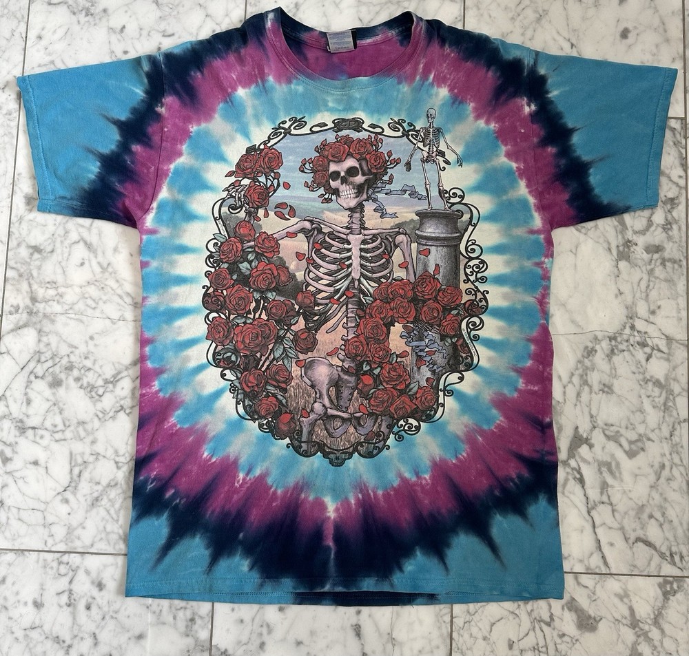 Vintage Liquid Blue Grateful Dead T-Shirt Mens Large Tie Dye 30 Years Bertha 90s