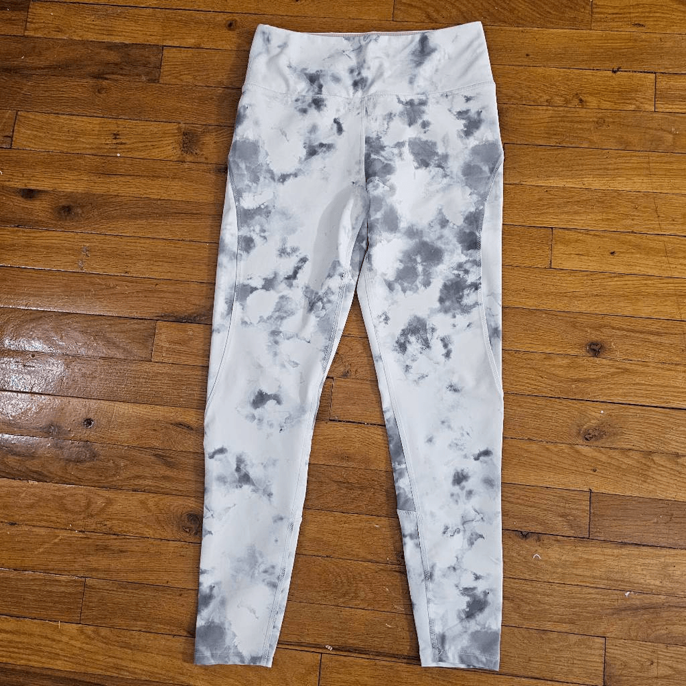Soul Women’s White Marbled Tie-Dye Print Leggings Size Small