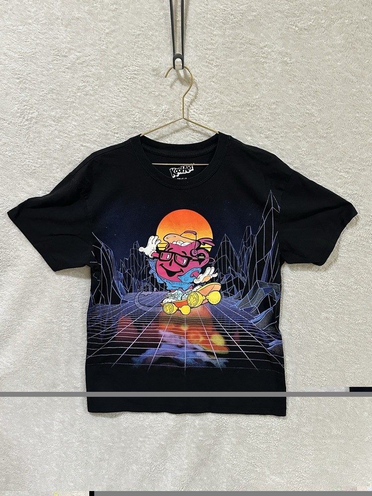 Kool-Aid Man Retro Lemon Skateboard Design Black Short Sleeve T-Shirt Small