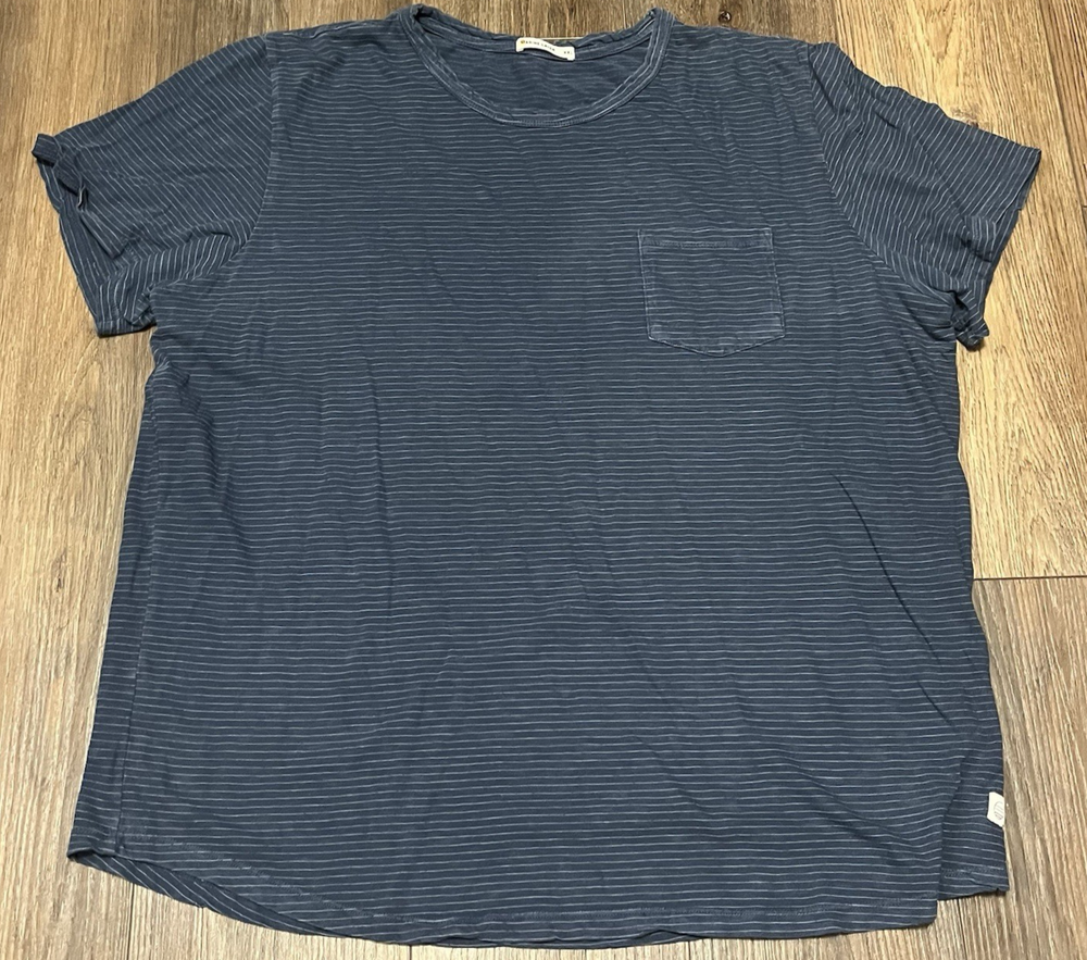 Marine Layer Heavy Slub Pocket Tee Men's XXL Coronet Blue Thin Striped Classic