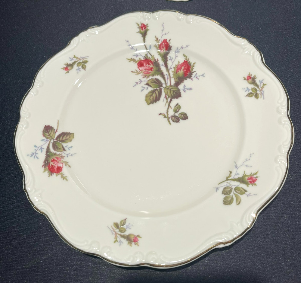 Rosenthal Selb Germany Pompadour MOSS ROSE Set Of 4 Salad DessertPlates 8”