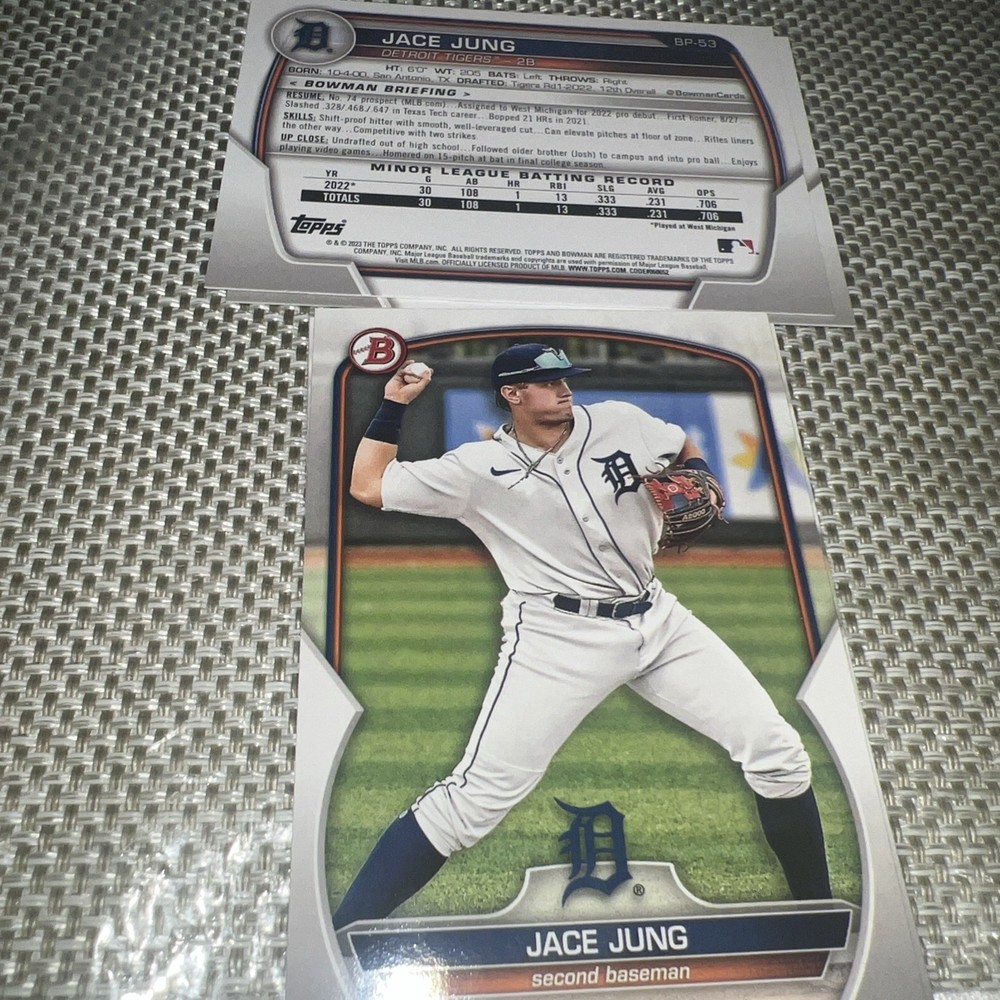 2023 Bowman Jace Jung (6) Card Prospect Lot Tigers #BP-53
