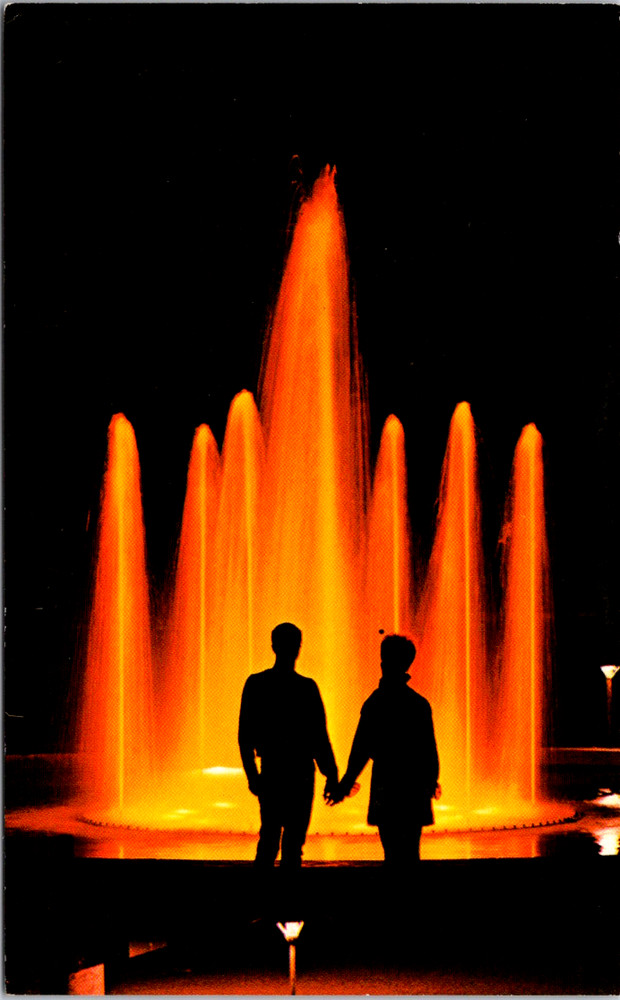 Vintage Postcard Fountain in the Park Pekin Illinois