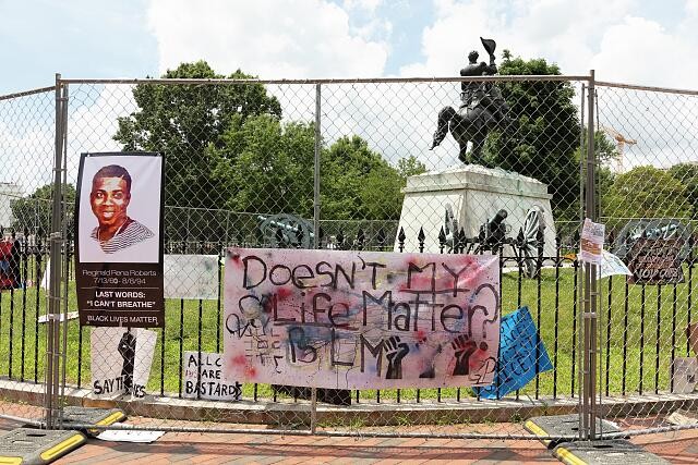 Andrew Jackson statue in Lafayette Square across from the White House