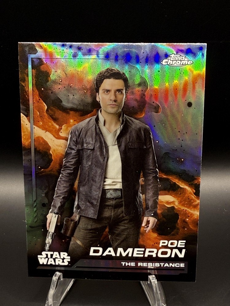 2024 Topps Chrome Star Wars #114 Poe Dameron Rainbow Refractor