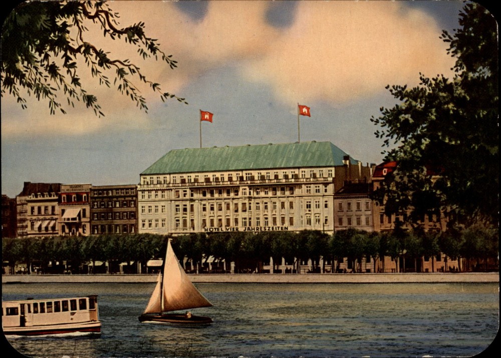 Hotel Vier Jahreszeiten Hamburg vintage postcard y804