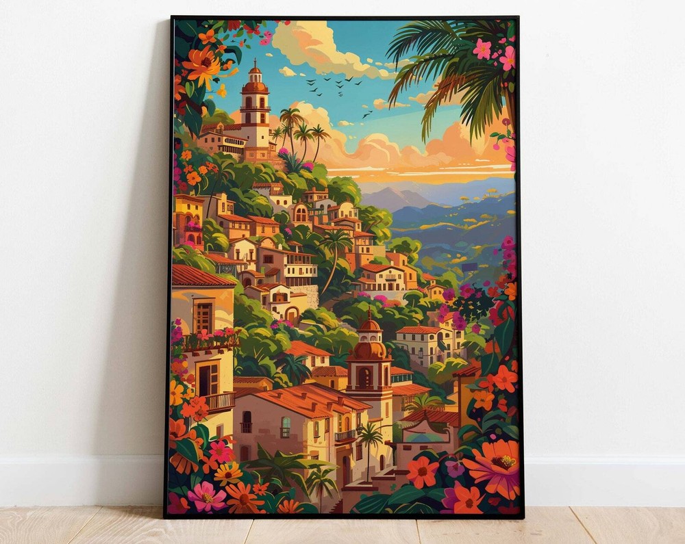 Mexico Print Mexican Art Print Poster Landscape Wall Art Printable Wall Decor