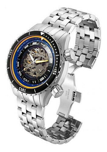 TechnoMarine Dual Zone Automatic Skeleton Stainless Steel Watch New