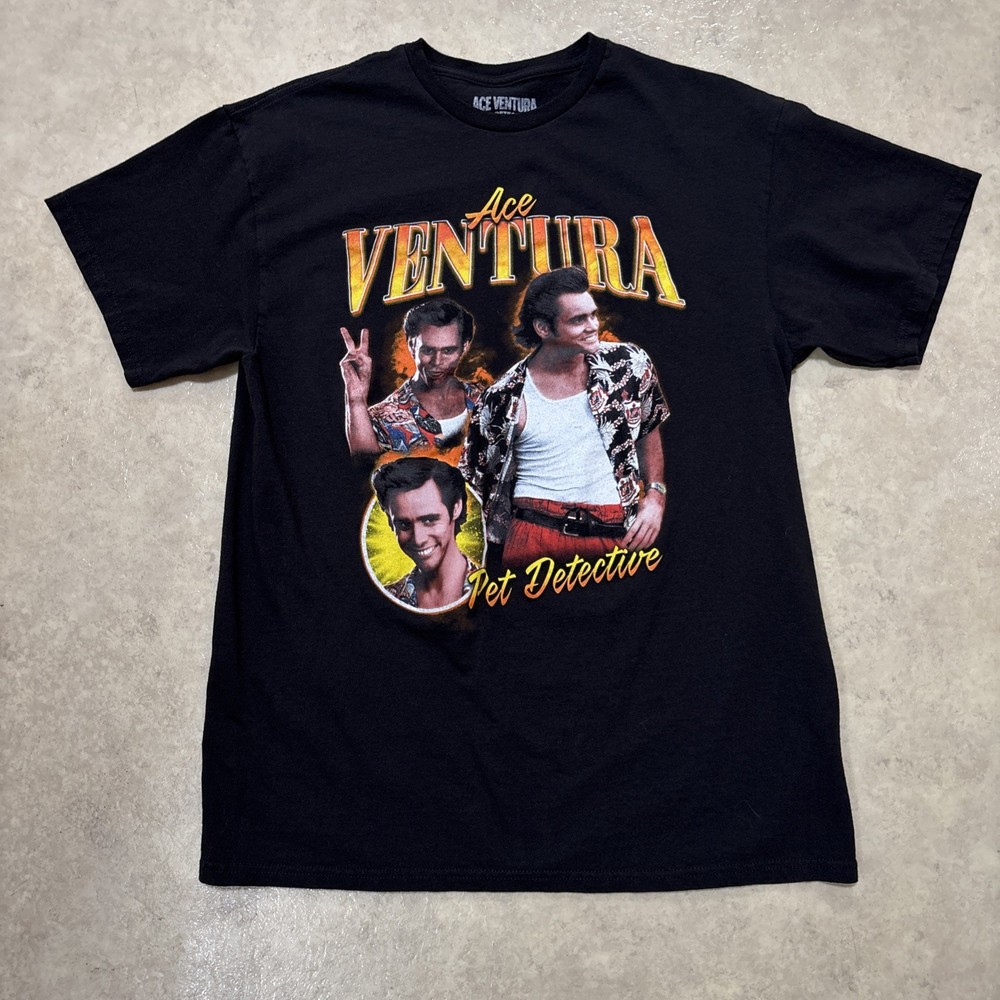 Ace Ventura Pet Detective Movie T-Shirt Jim Carrey Retro Graphic Tee Size Large