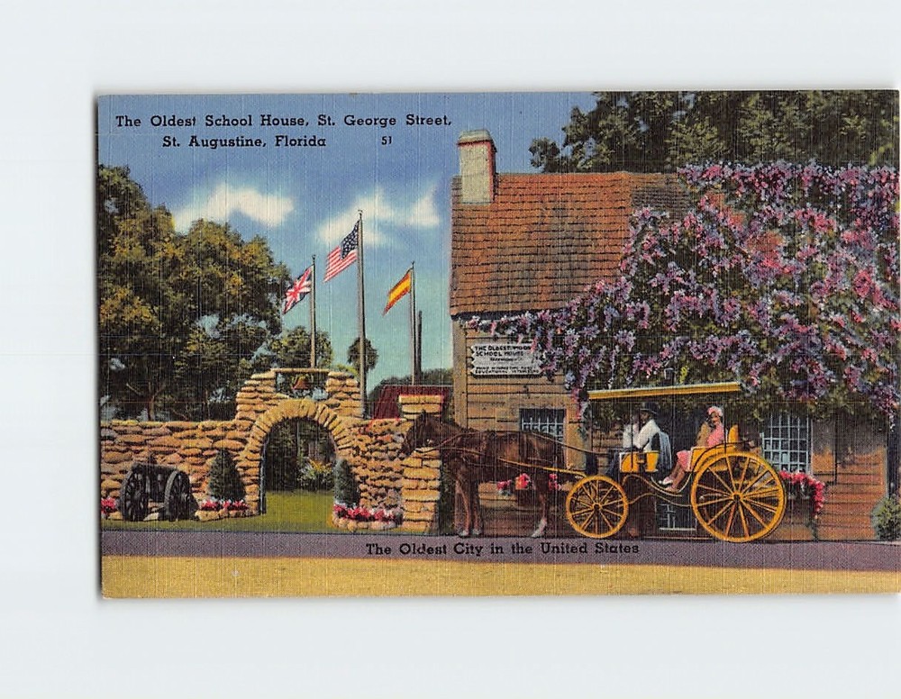 Postcard The Oldest School House St. George Street St. Augustine Florida USA