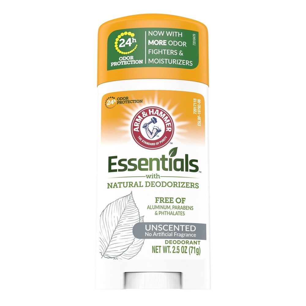 Arm & Hammer Essentials Antiperspirant Deodorant Solid Unscented 2.5oz