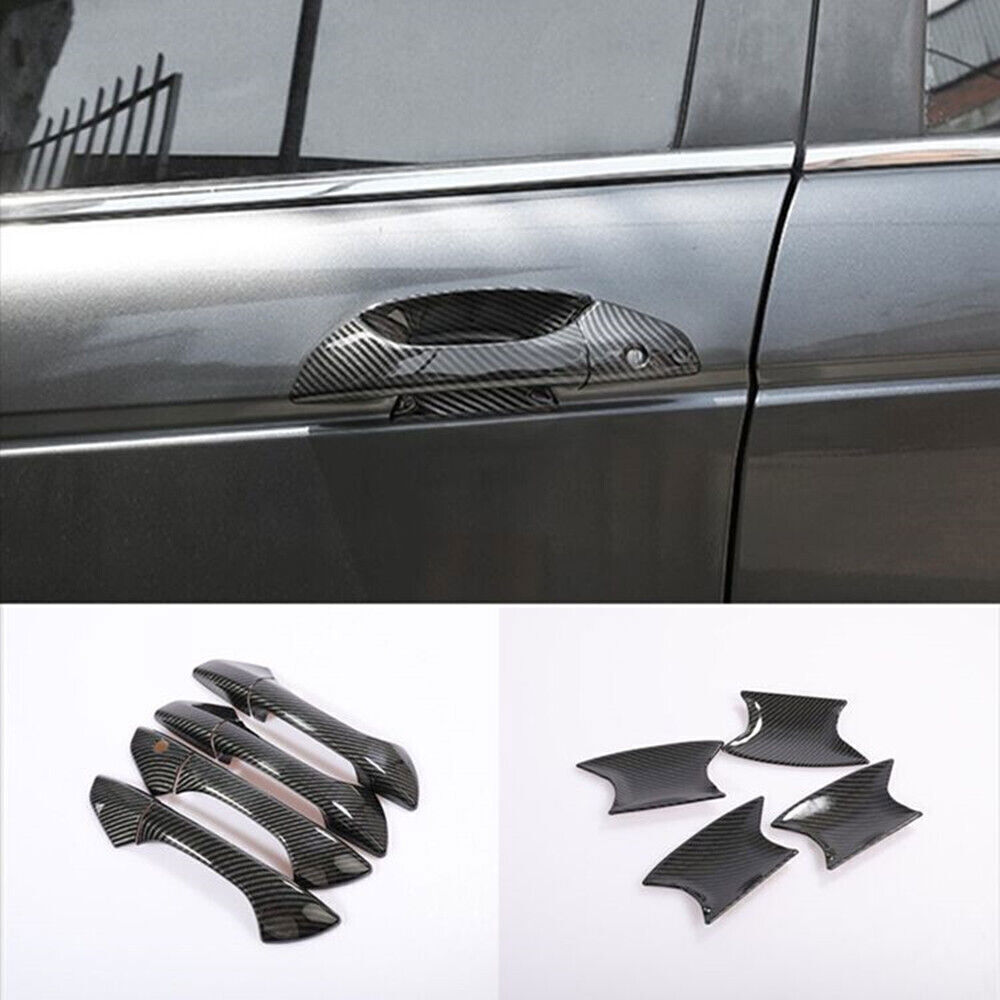 For 2008-2012 Honda Accord Sedan Carbon Fiber Side Door Handle+Bowl Covers Trims