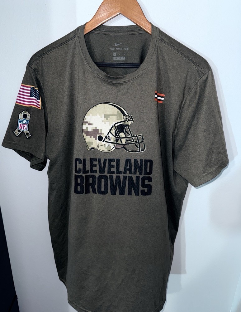 Cleveland Browns Nike Salute To Service TShirt Mens XL Military Green NFL DriFit