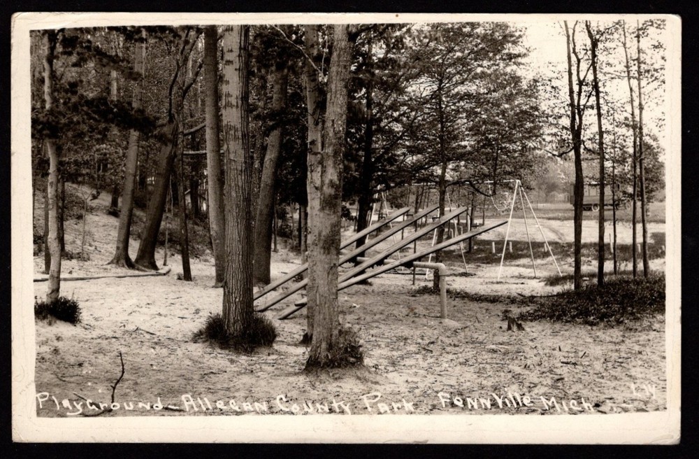 FENNVILLE MICHIGAN Allegan County Park Playground RPPC Real Photo Postcard