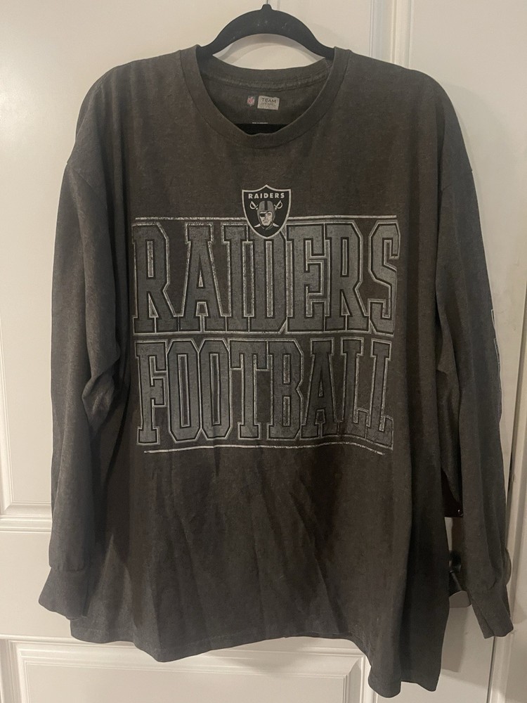 Las Vegas Raiders Vintage NFL Team Apparel Football Long Sleeve Shirt Mens 2XL