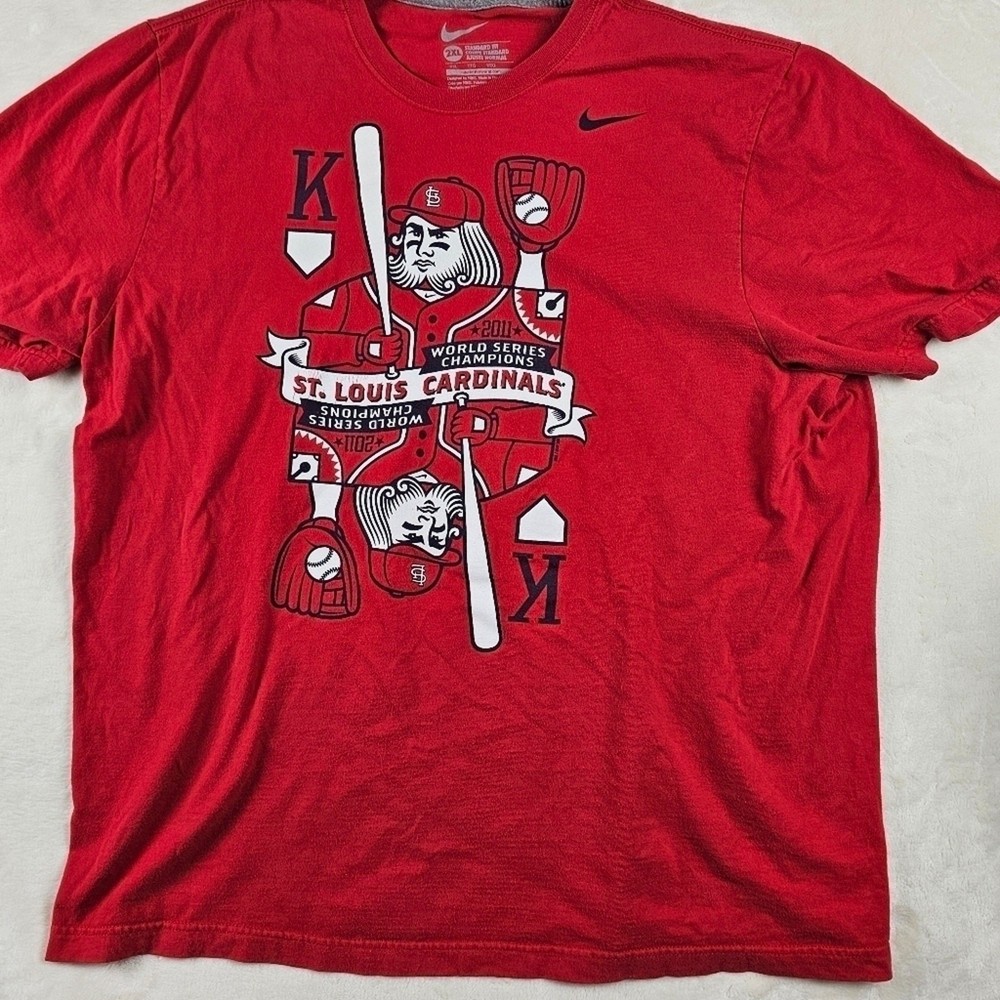 Nike  St. Louis Cardinals red TShirt 2XL Playing Cards Men’s MLB Baseball