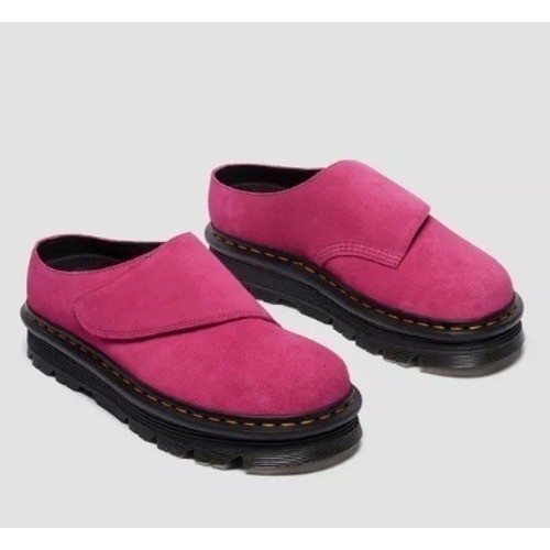 Dr. Martens Zebzag AnyWair Fuchsia Pink Bronx Suede Platform Mules Size 10
