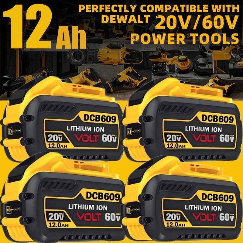 60V 20V FlexVolt Battery 9.0Ah 12.0Ah - Compatible with DEWALT DCB609 DCB612 DCB606-2 Tools