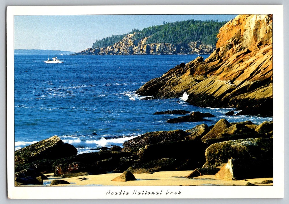 Postcard - Acadia National Park, Ocean Drive From Sand Beach-image