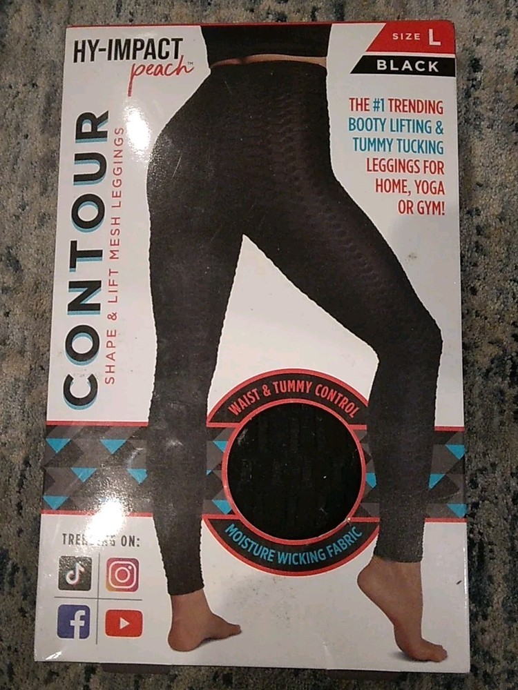 Hy-Impact Size Large Waist & Tummy Control Flattering Booty Lift Yoga Leggings