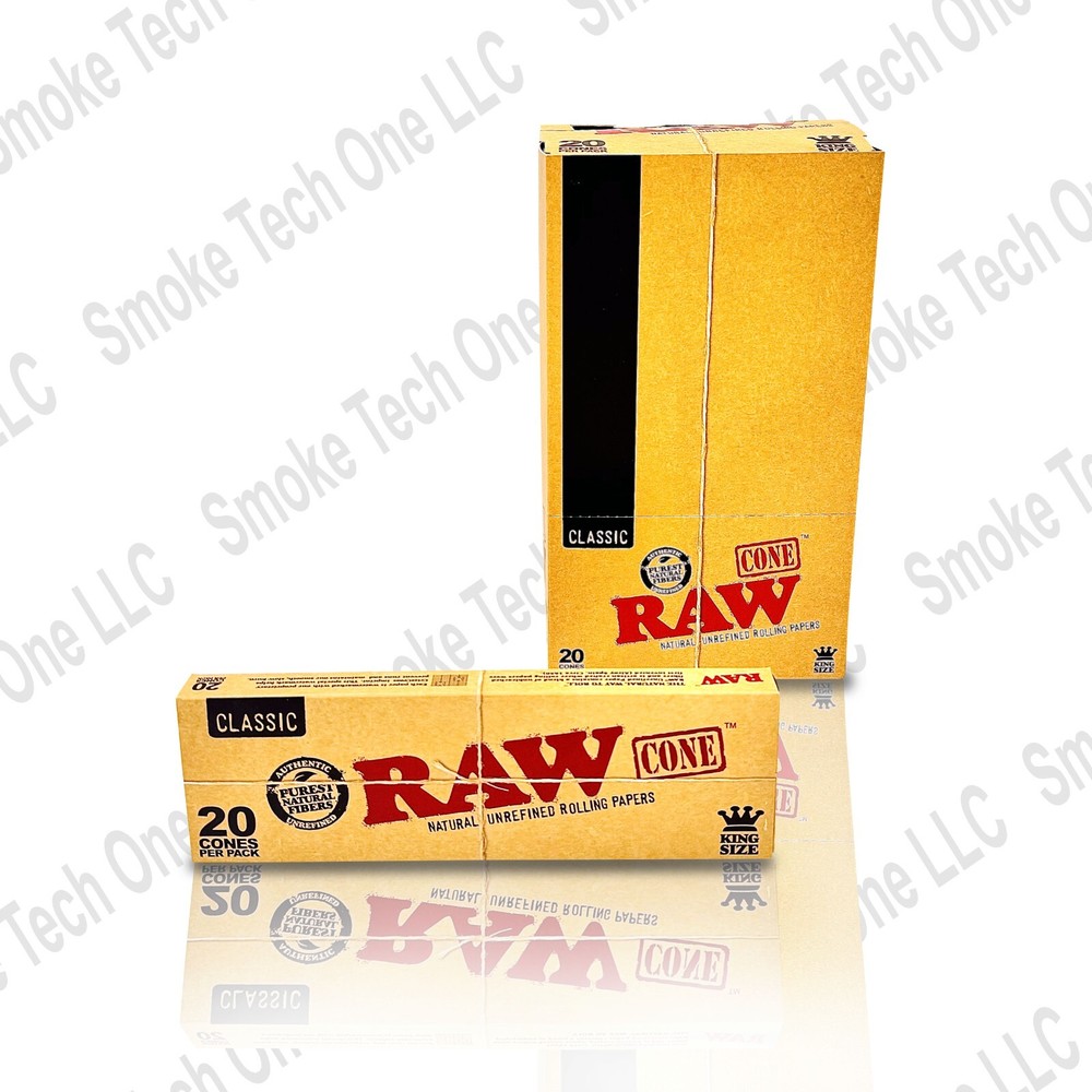 RAW Cones Classic King Size 20 Pack Display 20 Pre Rolled Cones