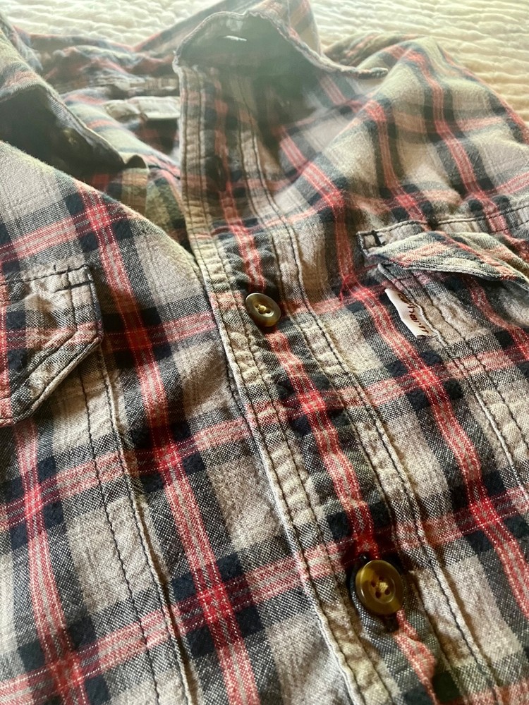 Mens Carhartt Long Sleeve Relaxed Fit Flannel Size M Plaid Button Up