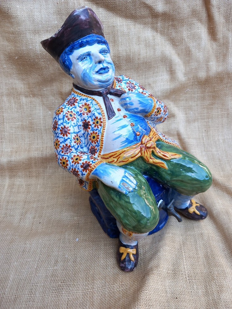 Bobbejak Delft Polychrome Table Fountain Majolica Faience 18th Century Signed