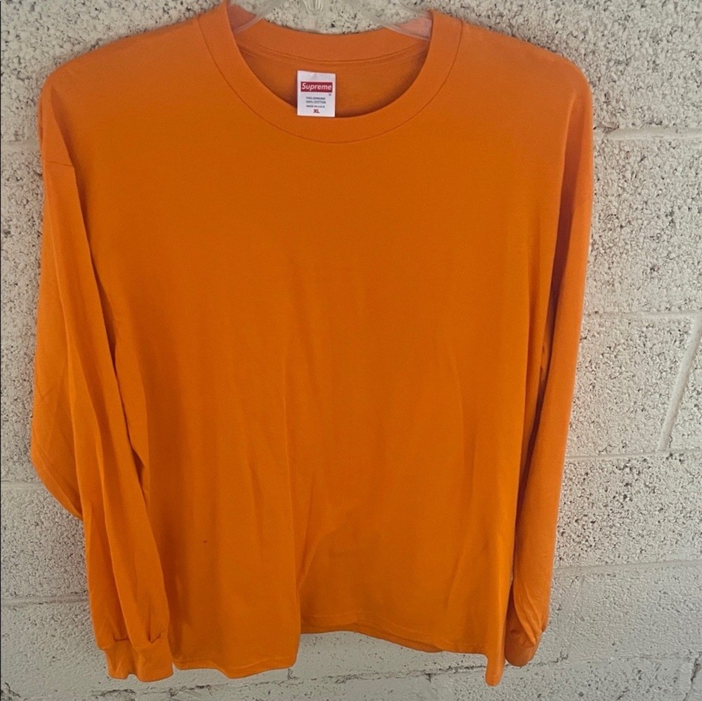 Supreme Vibrant Orange Long Sleeve Tshirt Sz XL