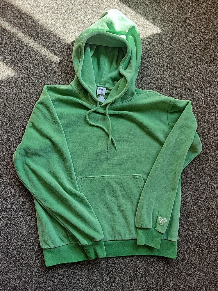 Tna Organic Cotton Green Terry Pullowver Hoodie Womens XS