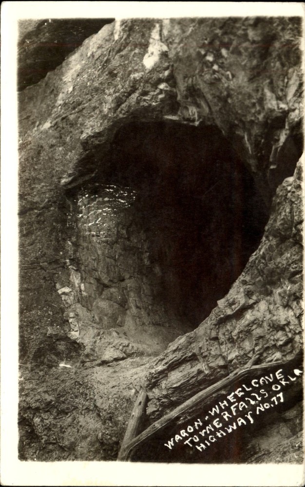 RPPC Wagon Wheel Cave Turner Falls Oklahoma Hwy 77 ~ EKC 1930-1950 postcard