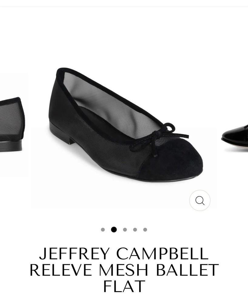 JEFFREY CAMPBELL RELEVE MESH BALLET FLAT Size 8.5 Black