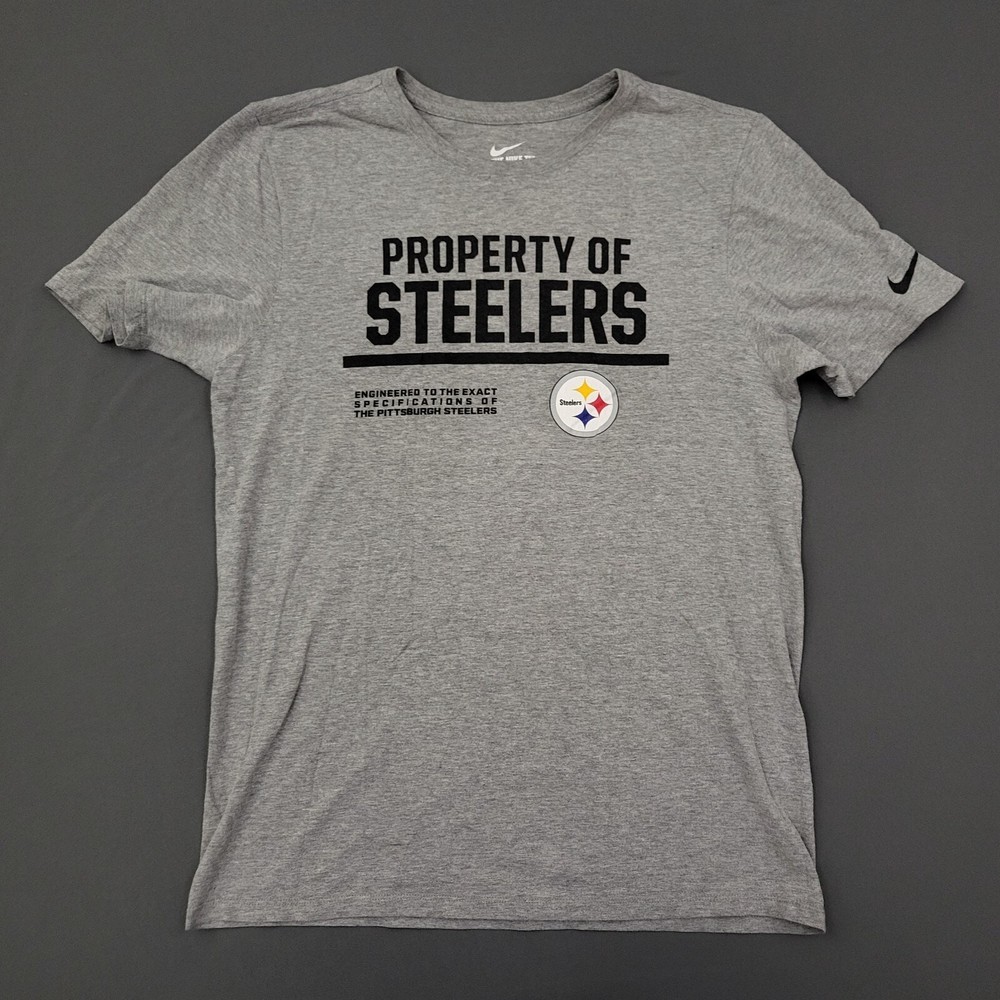 Pittsburgh Steelers Nike Shirt Mens Medium M Short Sleeve Athletic Cut Knit Gray