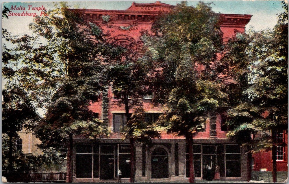 View of Malta Temple, Stroudsburg PA Vintage Postcard V32