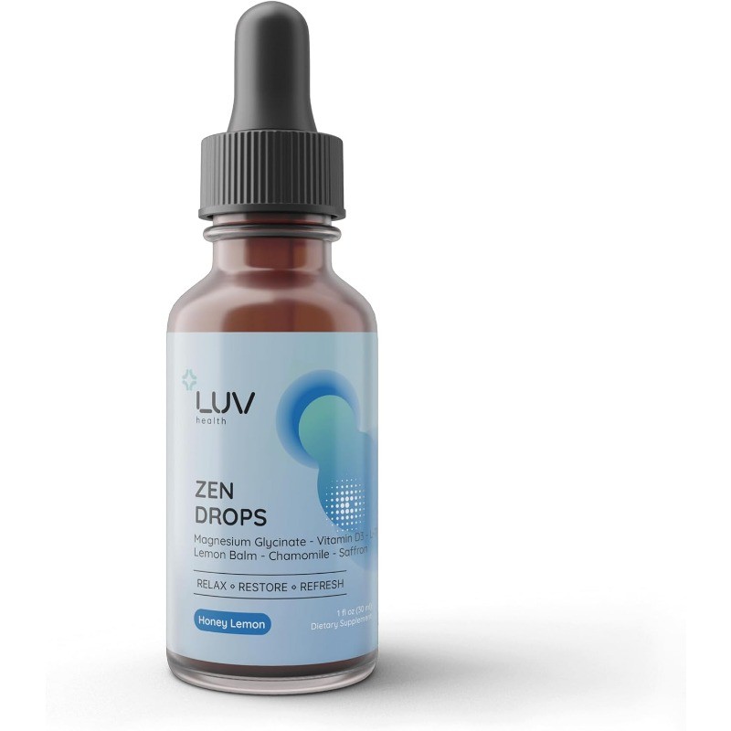 LUV Zen Drops Stress Support with Magnesium Glycinate and Lemon Balm Plant-Based