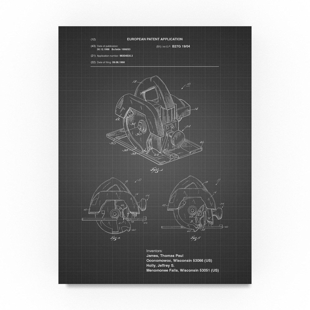 Circular Saw by Cole Borders, 14x19-Inch Canvas Wall Art