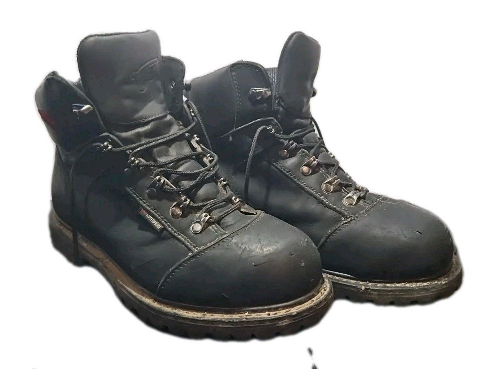 Red Wing Mens 971 Motorcycle Work Boots Steel Toe Size 8D Safety Shoes