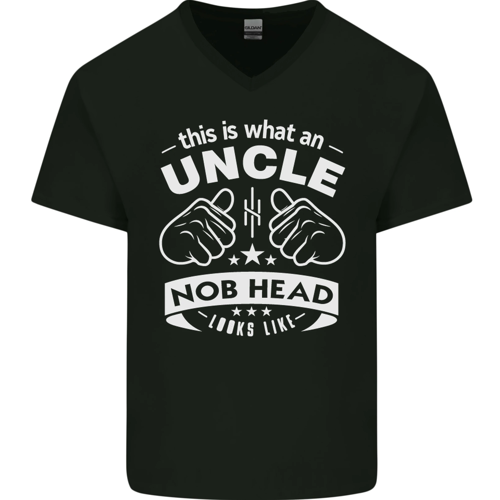 An Uncle Nob Head Looks Like Uncles Day Mens V-Neck Cotton T-Shirt