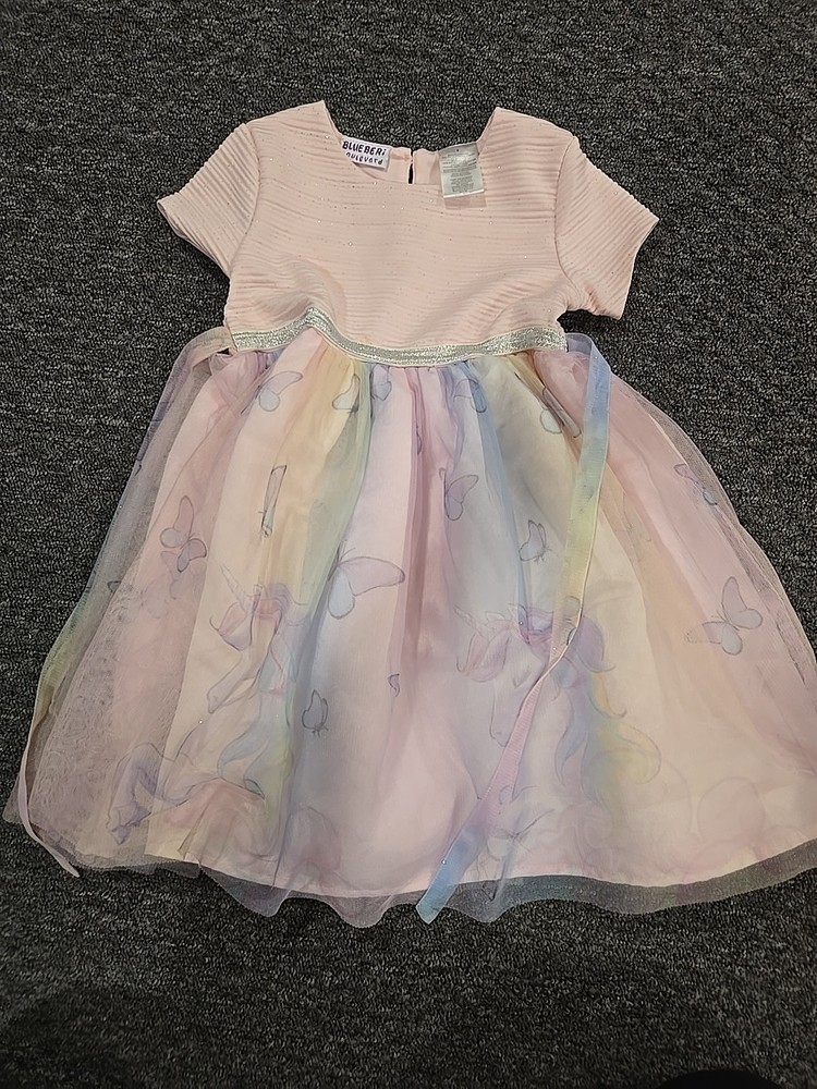 Blueberi Boulevard Butterfly And Unicorn Tulle Dress Size 5 Girls