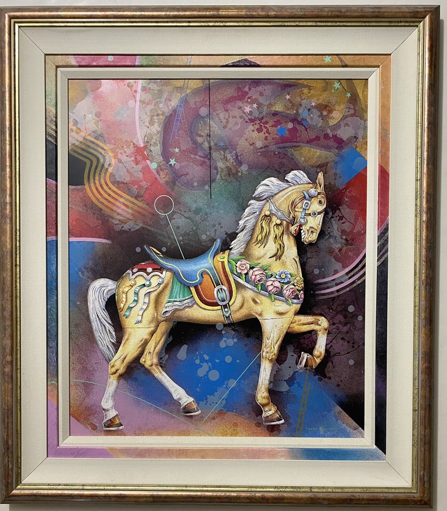Yankel  Ginzburg, Carousel, Limited Edition On Board Signed & Numbered ￼