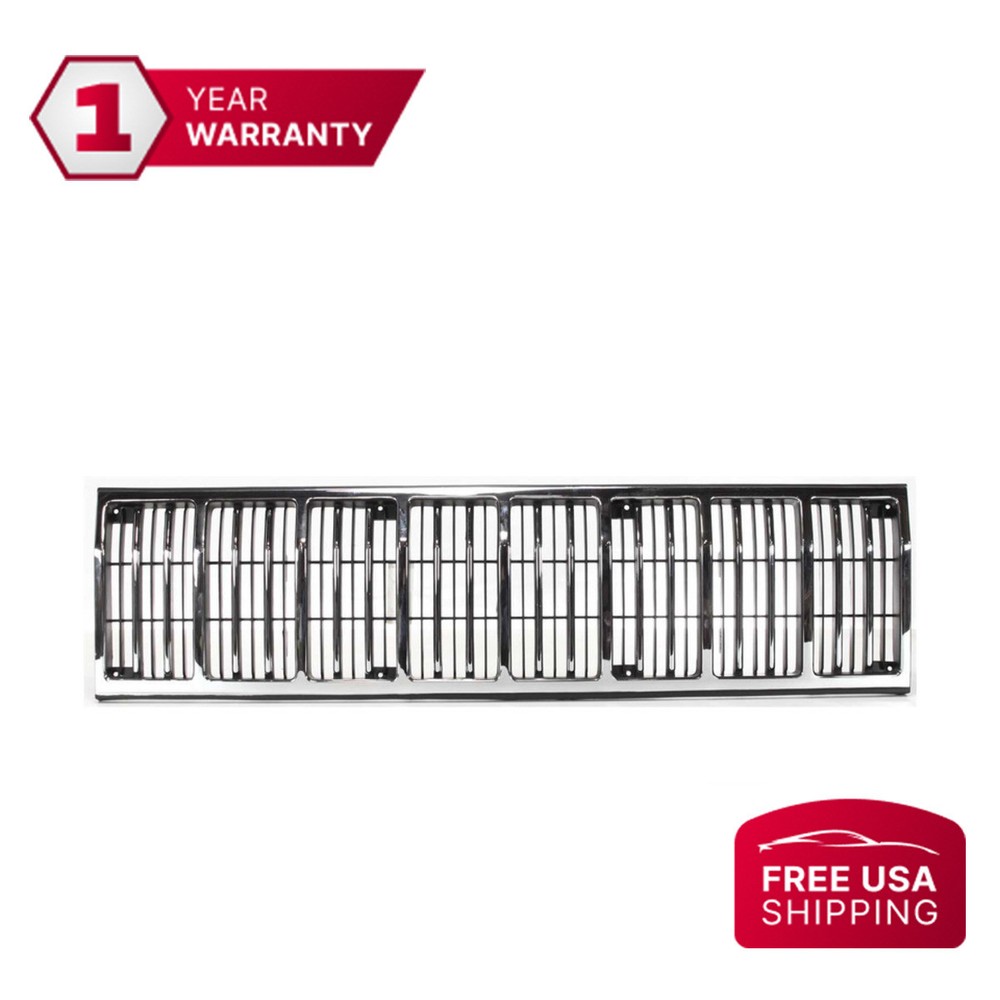Grille Chrome, Plastic Assembly For 1988-1992 Jeep Cherokee Comanche