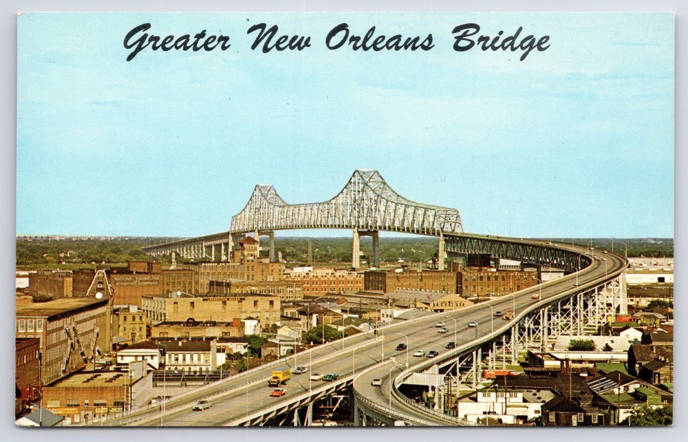 Bridge~New Orleans LA~Greater New Orleans Bridge~Mississippi River~Vintage PC