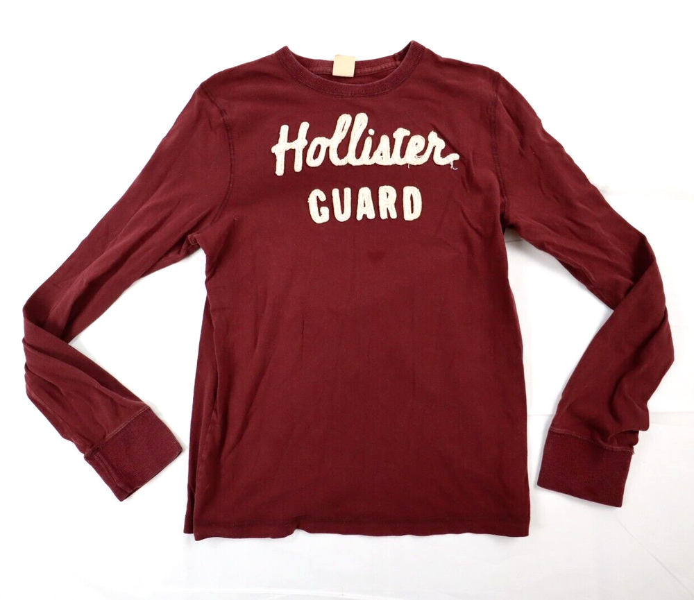 Hollister Guard Men's Large (L) Maroon Red Long Sleeve Shirt