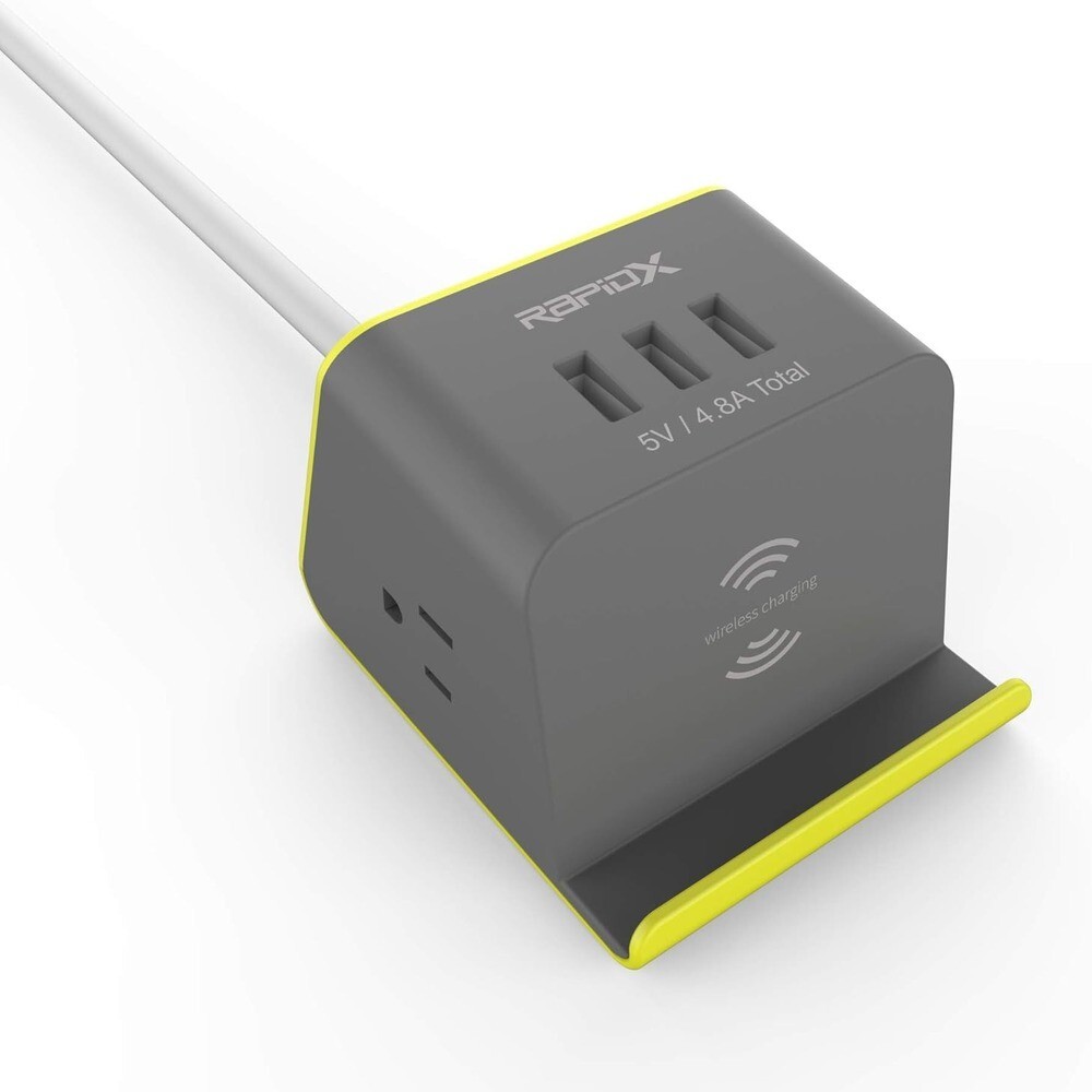 MyDesktop 29W Wireless Charging Stand with 3 USB Ports and 2 Power Outlets